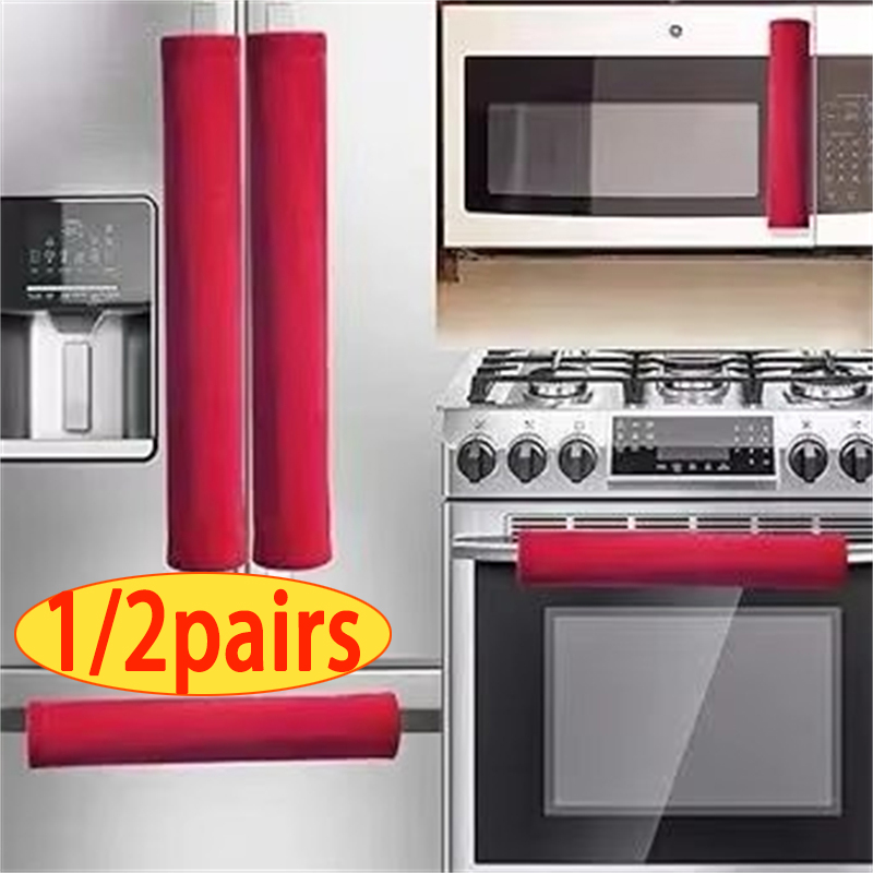 Kitchen Appliances With Red Knobs - 2 adet/takım buzdolabı kapı kulp kılıfı